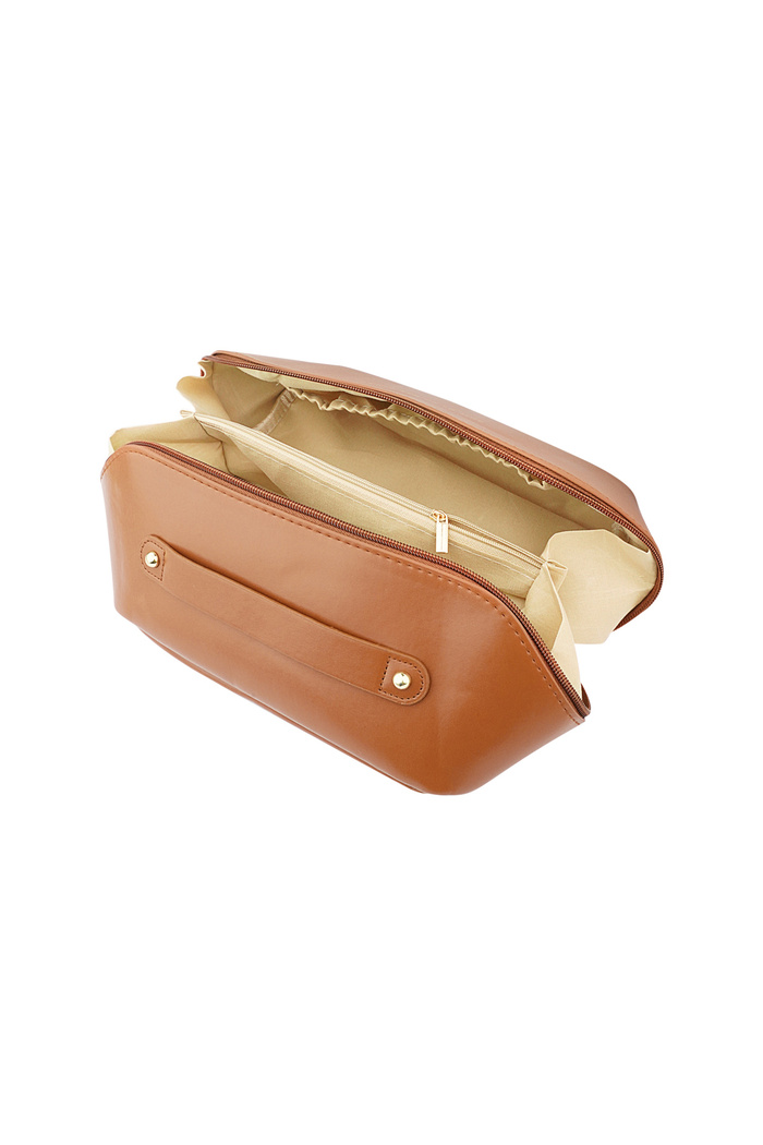 Basic makyaj çantası - kahverengi Resim5